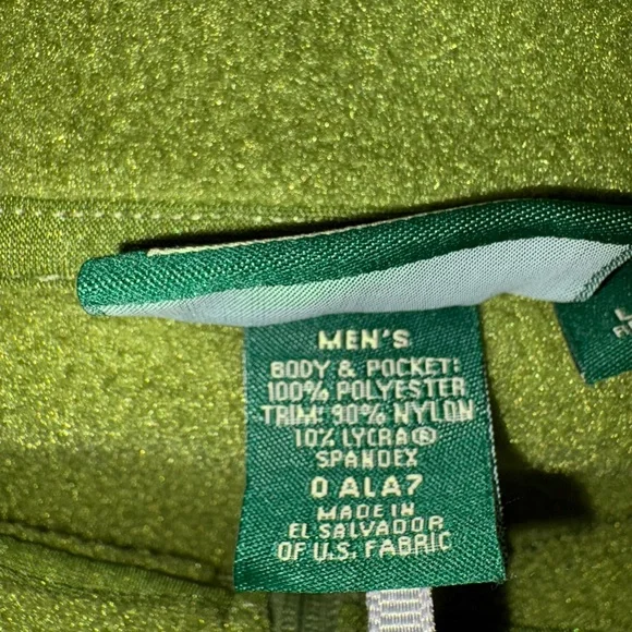 Vintage 1990s LL Bean Polartec Pea Green Fleece Sweater Vest 90s Men's L ALA7 - Picture 6 of 6